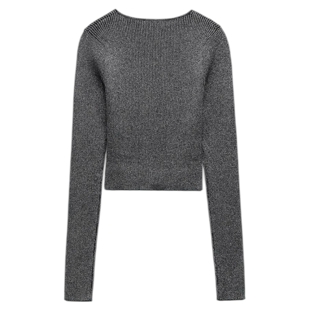 NWOT Zara Knitted Crop Top with Shimmering Thread Size Medium